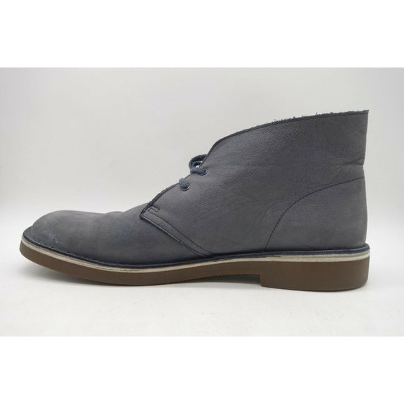 Clarks Gray Leather Casual Lace Up Chukka Ankle Boots Shoes Men\'s 12 M